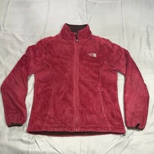 The North Face Jacket Womens Medium Red Long Sleeved Cozy Pockets Logo Embroider